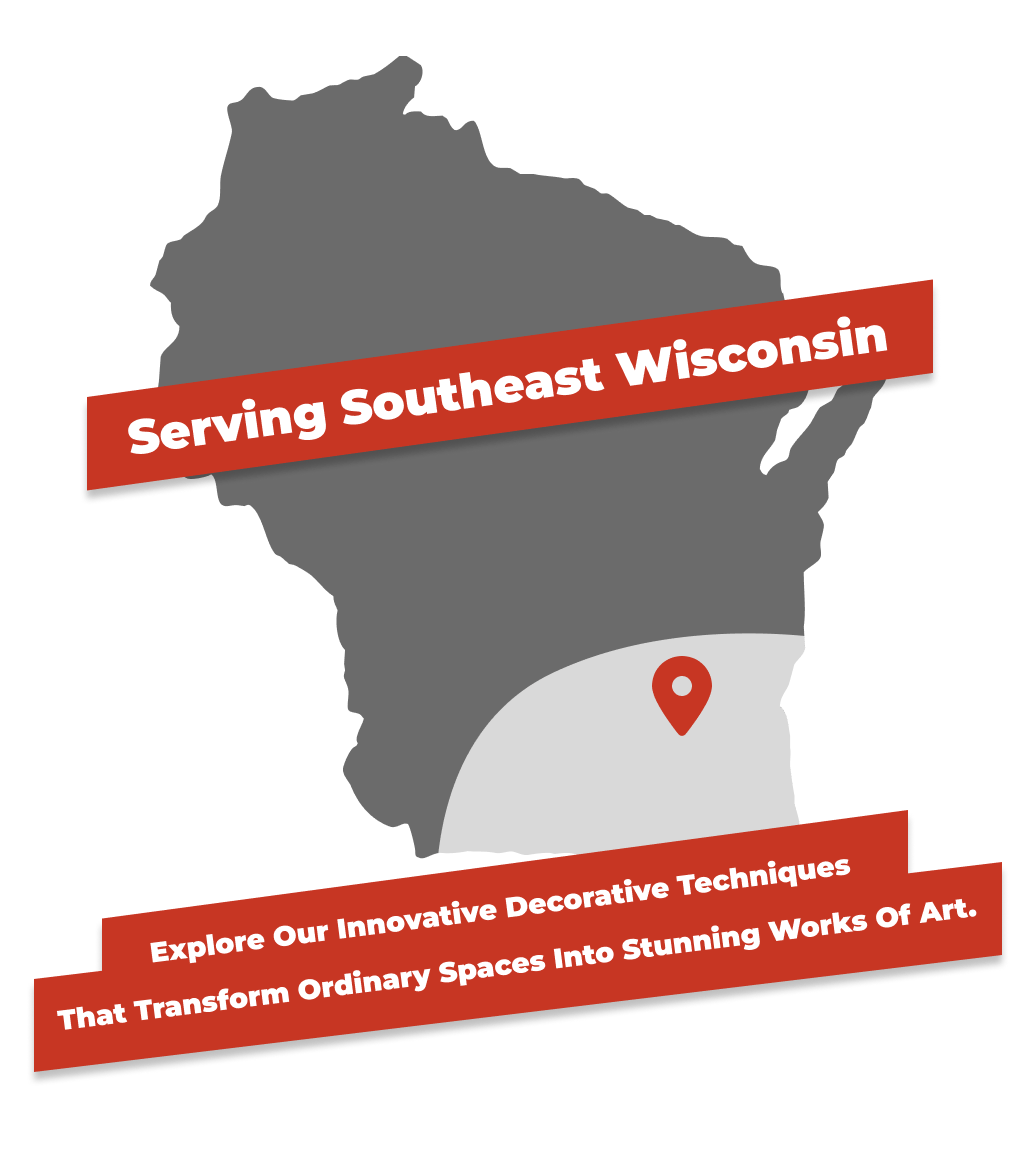 Map of Decorative Concrete & Supply's service area including southeast wisconsin