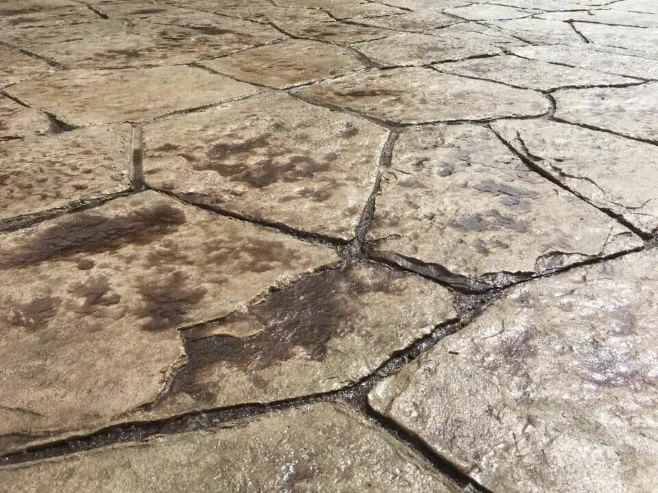 Sealed Stamped Concrete Floor with Epoxy Coating
