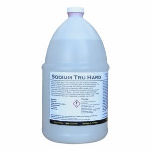 Sodium Tru Hard concrete treatment for epoxy sealing
